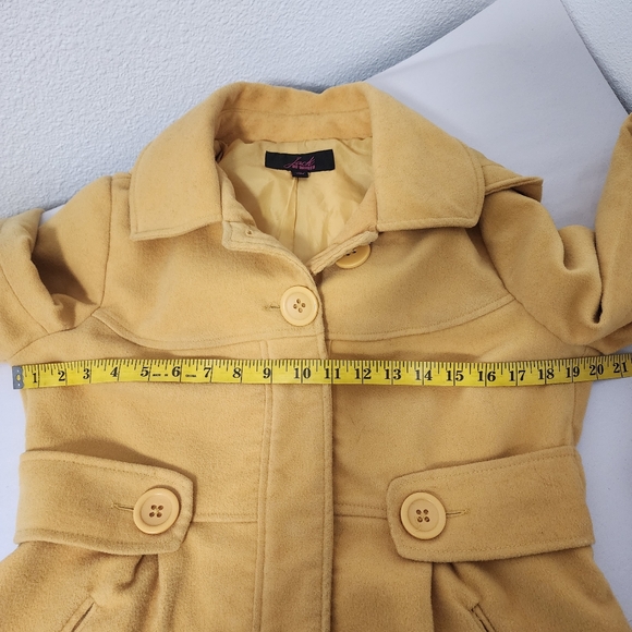 Jack BB Dakota Marigold Yellow Wool Blend Hooded Peacoat - Picture 6 of 10